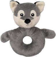 Nature Push Planet Dieren knuffel baby rammelaar wolf 10 x 15 cm - Rammelaars