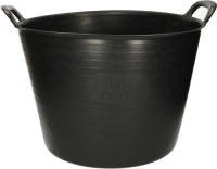 Forte Plastics Flexibele kuip emmer/wasmand rond zwart 42 liter - Wasmanden