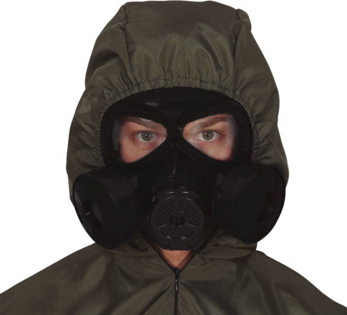 Fiestas Guirca Zwart horror verkleed gasmasker voor volwassenen - Verkleedmaskers