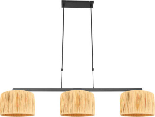 Steinhauer Stang hanglamp - In hoogte verstelbaar - E27 (grote fitting) - naturel en zwart