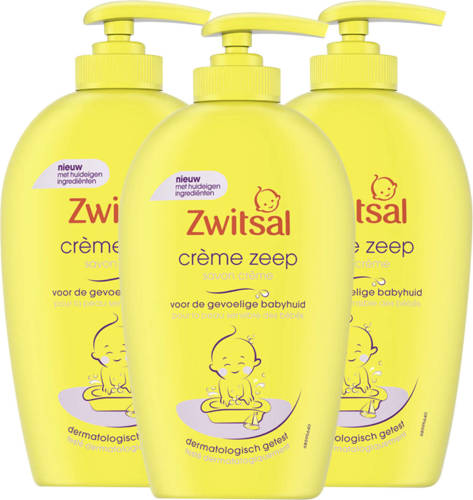 Zwitsal - Zeep Creme - 3 x 250ml - met pompje - Voordeelpack