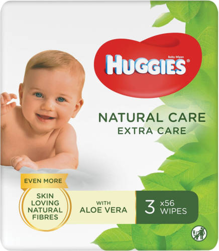 Huggies - Natural Care Billendoekjes - 3 x 56 babydoekjes - Extra Care