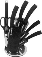 Herzberg 8 Pieces Knife Set with Acrylic Stand - Black Marble