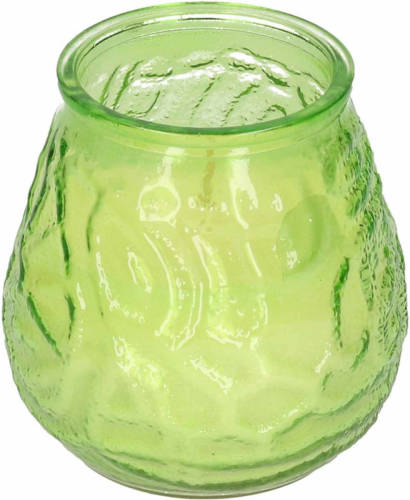 H&S Collection Windlicht geurkaars - groen glas - 48 branduren - citrusgeur - geurkaarsen