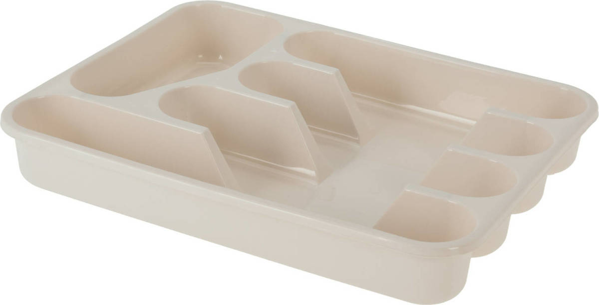 Excellent Houseware Bestekbak/keuken Organizer - 5-Vaks - Wit - 33,5 x 26,5 x 3,5 cm - Bestekbakken