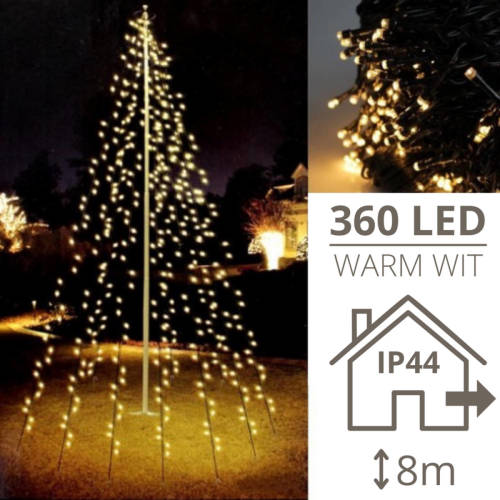 Zenzee Vlaggenmast kerstverlichting - 8 meter - 360 LED's - Kerstverlichting buiten - Kerstversiering - Kerst