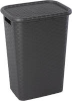 Bathroom Solutions Wasmand/wasgoed staand antraciet 60 liter 43 x 32 x 61 cm huishouden - Wasmanden