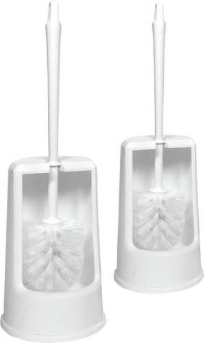 Betra 2x Witte toiletborstel / wc-borstel met houder 27 cm - Toiletborstels