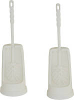 Betra 2x Witte toiletborstel / wc-borstel met houder 16 x 16 x 39 cm - Toiletborstels