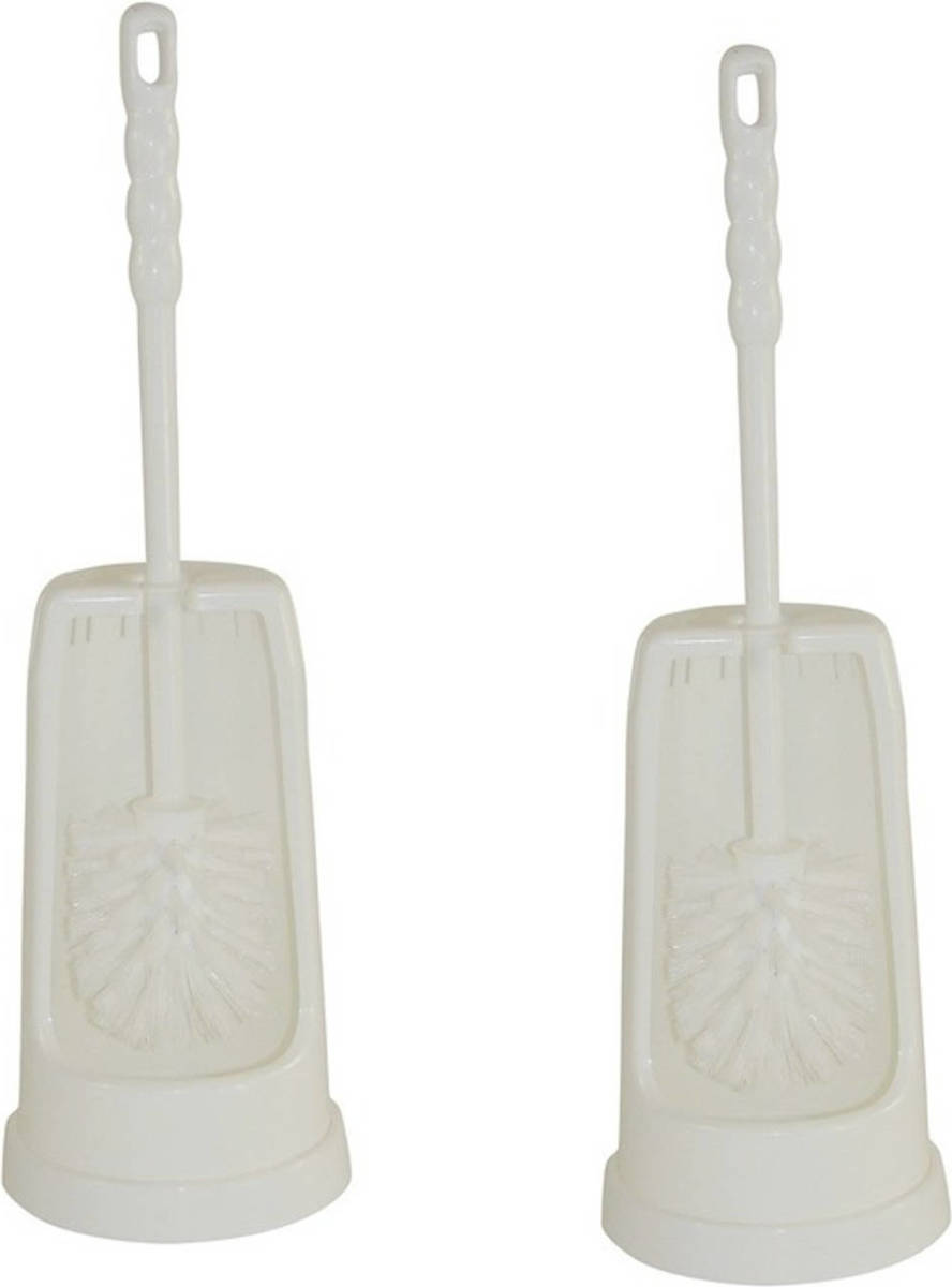 Betra 2x Witte toiletborstel / wc-borstel met houder 16 x 16 x 39 cm - Toiletborstels