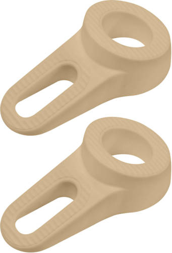 Deltafix Block it Deurwig - 2x - beige - TPE kunststof - 12 x 3,8 cm - deurstopper - Deurstoppers