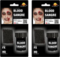 Fiestas Guirca 2x stuks potje gestold horror nepbloed schmink met sponsje 15 gram - Schmink