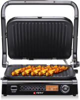 Alpina Grill Apparaat - 8 Grillstanden - Anti-Aanbaklaag - 180º Kantelbaar - 2100 W - Zilver