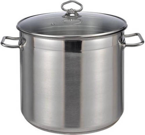 Hi 1x RVS Soeppan/pannen 20 liter met glazen deksel - Kookpannen