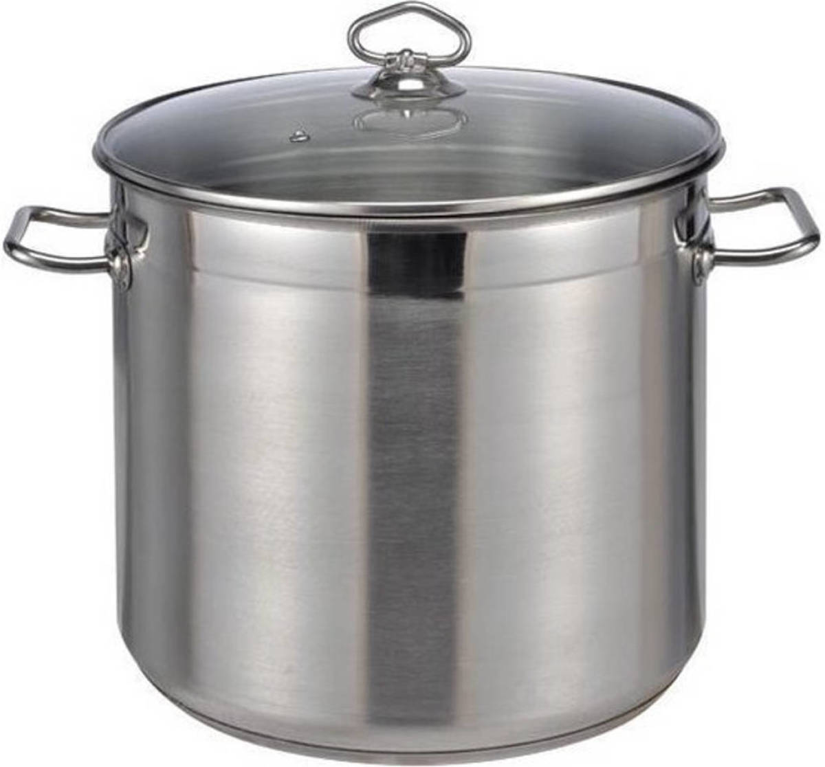 Hi 1x RVS Soeppan/pannen 20 liter met glazen deksel - Kookpannen