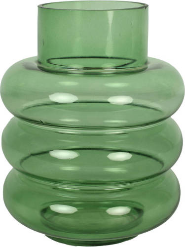 Countryfield Bloemenvaas Bubbles - groen transparant - glas - D17 x H22 cm - Vazen