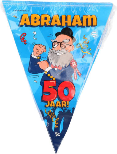 Paperdream Vlaggenlijn 50 jaar Abraham versiering/decoratie 10 meter - Vlaggenlijnen