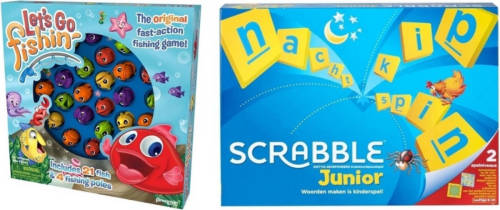 Goliath Spellenbundel - 2 Stuks - Let's go fishin' & Mattel Scrabble Junior