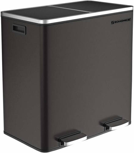 Songmics - Prullenbak 2 Emmers - Zwart