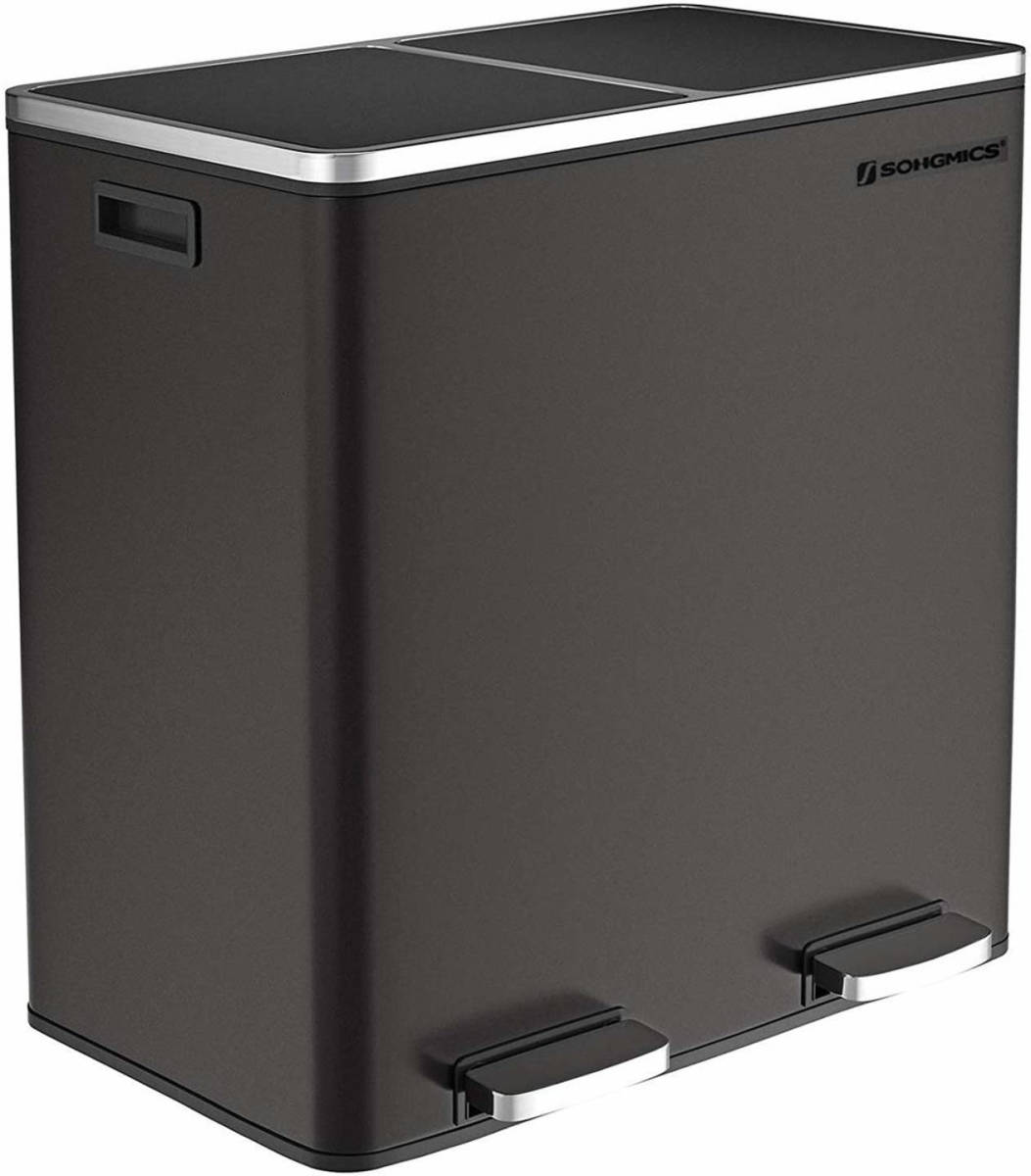Songmics - Prullenbak 2 Emmers - Zwart