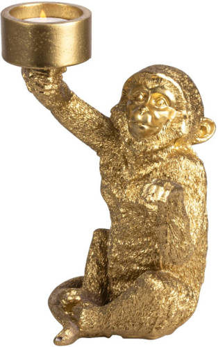 Gusta Theelichthouder aap ø9,5x21cm goud