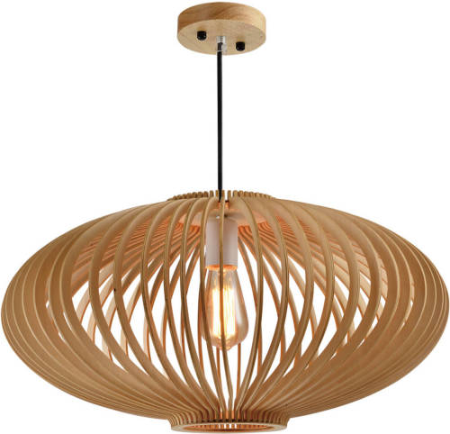 QUVIO Hanglamp hout rond 58cm - QUV5045L-WOOD