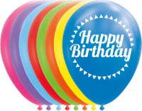 Globos ballonnen happy birthday 12 cm latex 8 stuks