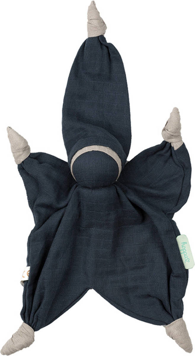 Hoppa - Baby - Knuffel - Knuffeldoekje - Speendoekje - Hydrofiele doek - Sisco - Navy Blue