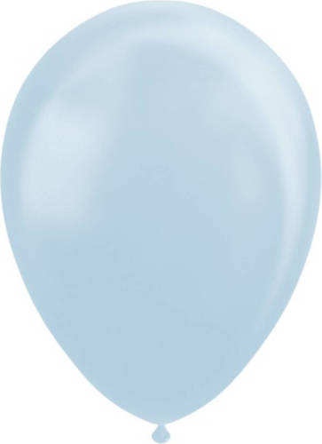 Globos Wefiesta ballonnen parel 30 cm latex lichtblauw 10 stuks