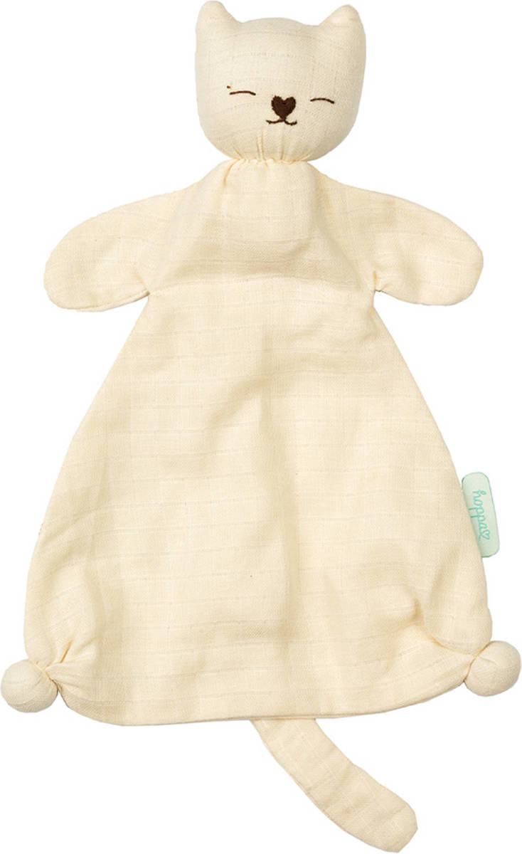 Hoppa - Baby - Knuffel - Knuffeldoekje - Speendoekje - Hydrofiele doek - Mila - Cream