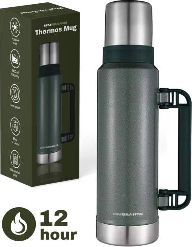 MM Brands RVS Thermosfles / Drinkfles - BPA Vrij - 1L - Thermosbeker