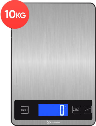 Kitchenwell Digitale Precisie Keukenweegschaal - 1gr - 10kg - Grijs