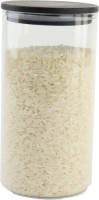OTIX Voorraadpot - Glas met Deksel - 800ml - Zwart - Hout