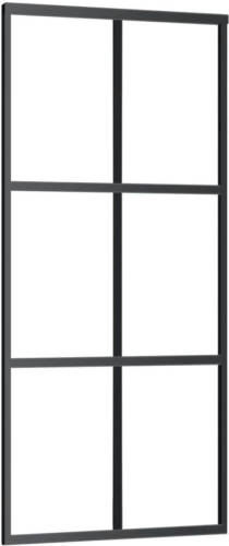 VidaXL Schuifdeur 90x205 cm ESG-glas en aluminium zwart