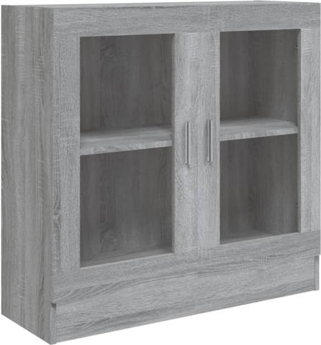 VidaXL Vitrinekast 82,5x30,5x80 cm bewerkt hout grijs sonoma eiken