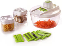 Herzberg HG-8032: Vegetable Slicer with Bowl and Storage Container Set