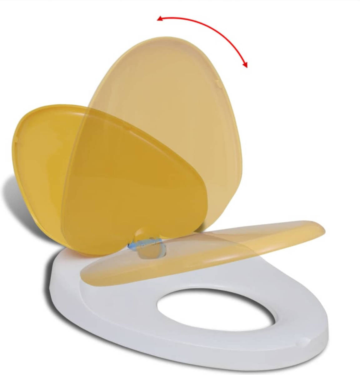 The Living Store Toiletbril Kinderbril - Polypropyleen - Soft-close - Wit en geel - 48.5 x 36.5 cm - Verstelbare