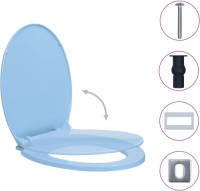 The Living Store Toiletbril Blauw Ovaal 46 x 34 cm - Soft-close Quick-release - Geschikt voor alle reguliere