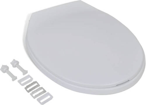 The Living Store Toiletbril - Ovaal - Polypropyleen - Wit - Soft Close - Geschikt voor alle toiletpotten - 46 x 34 cm