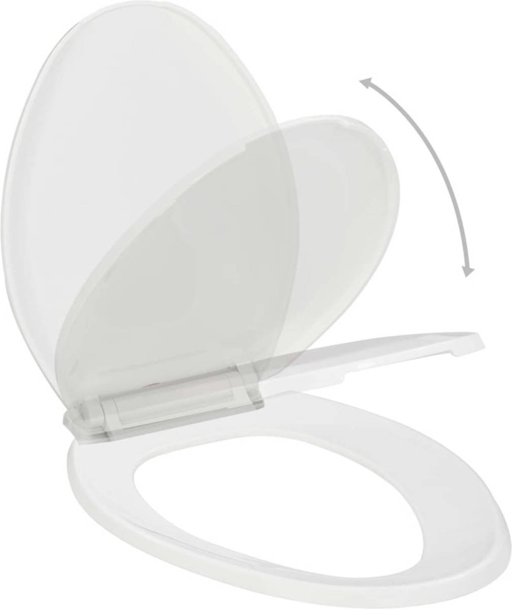 The Living Store toiletbril productgrootte - soft-close quick-release - wit polypropyleen 47x35cm 110-170mm 15mm