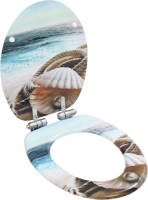 The Living Store Toiletbril s - Toiletbrillen - 42.5x35.8cm - MDF-deksel - Soft-close - Verstelbare scharnieren - 2
