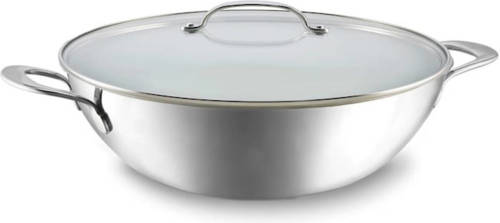 Habonne Avance Triply Wok - 34 cm - RVS - met glasdeksel