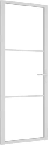 VidaXL Binnendeur 76x201,5 cm ESG-glas en aluminium wit