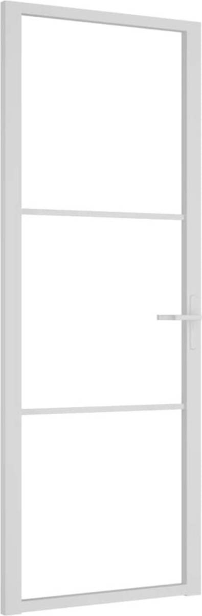 VidaXL Binnendeur 76x201,5 cm ESG-glas en aluminium wit