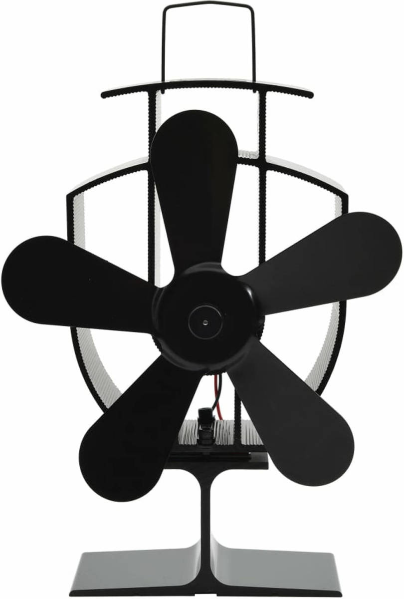 VidaXL Kachelventilator met 5 vinnen zwart
