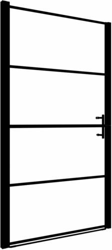 VidaXL Douchedeur mat 91x195 cm gehard glas zwart