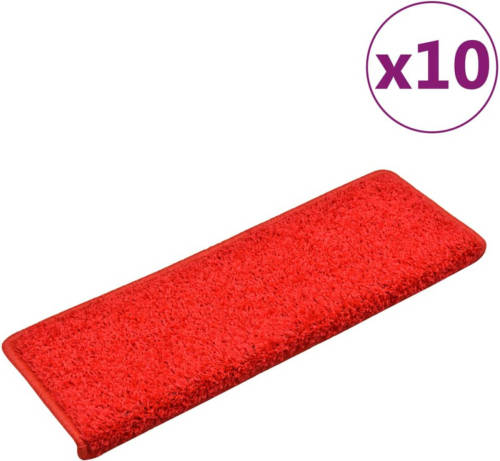 VidaXL Trapmatten 10 st 65x21x4 cm rood