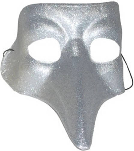Funny Fashion Venitiaanse snavelmasker zilver - Verkleedmaskers