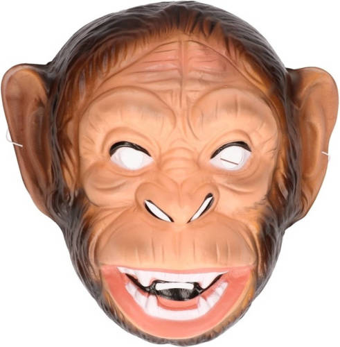 Funny Fashion Plastic apen dieren verkleed masker voor volwassenen - Verkleedmaskers