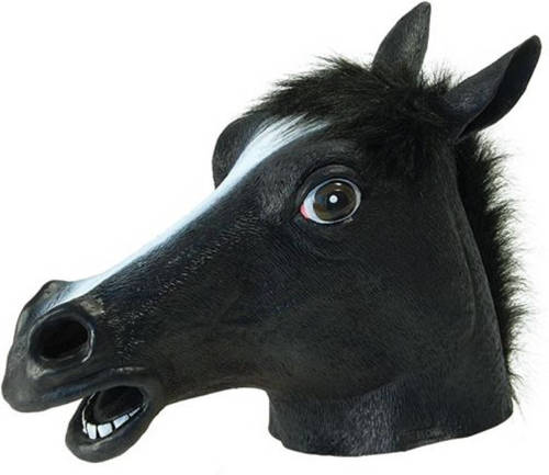 Bristol novelty Paarden masker zwart van rubber - Verkleedmaskers
